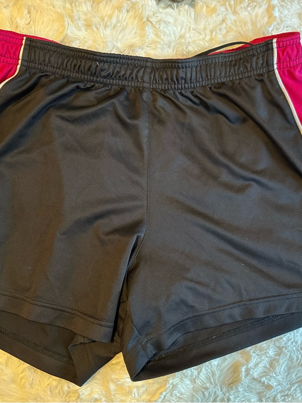 adidas Black Athletic Shorts with Pink Panels